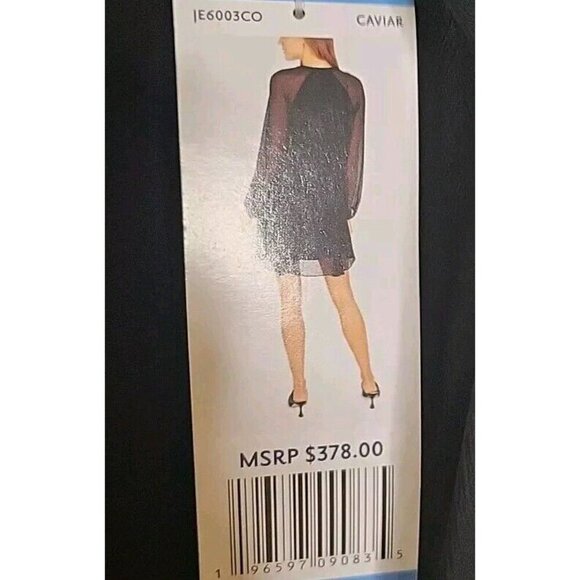 Joie Women's Balloon Sleeve Dress Sheer Black Small NWOT Dark Academia Button Up - Picture 2 of 11